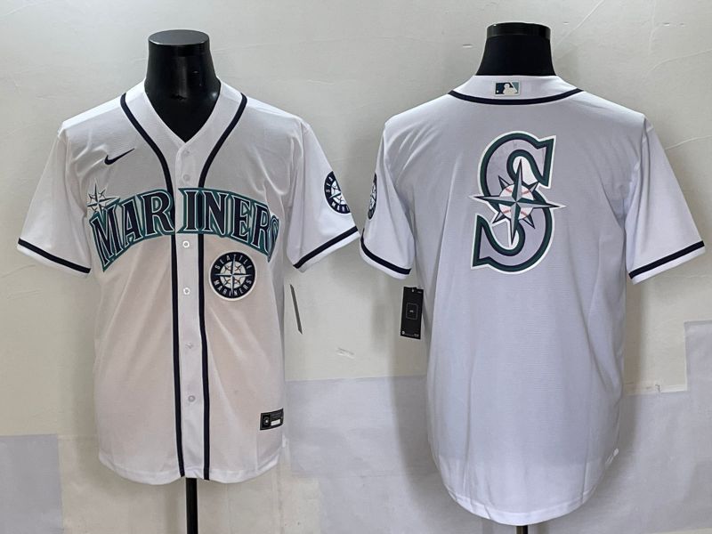 Men 2025 Seattle Mariners Blank White Game Nike MLB Jersey style 10